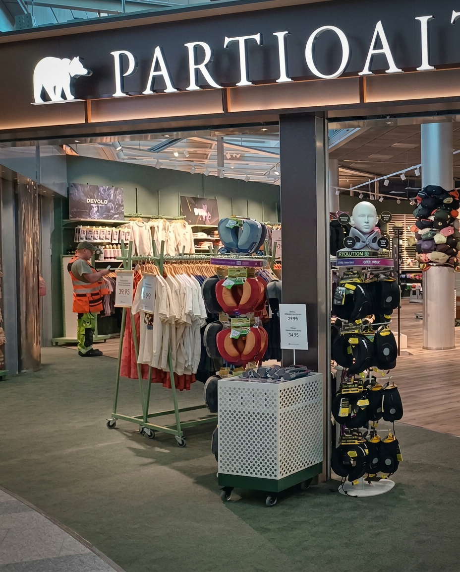 Partioaitan myymälä uudistetulla kohdevalaistuksella